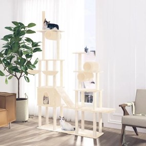 Albero per Gatti con Tiragraffi in Sisal Crema 279 cm