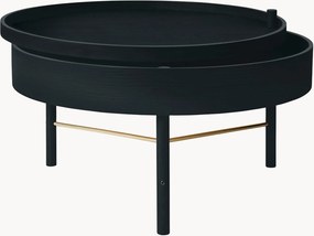 Tavolino rotondo in legno di quercia con vano contenitore Turning Table