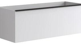 Mobile da bagno sotto lavabo Pixel laccato opaco bianco L 120 x H 40 x P 45.5 cm 2 cassetti, lavabo non incluso