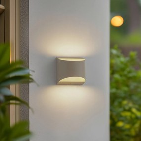 Lindby Applique da esterni LED Lenore, beige, metallo, 13,5 cm