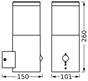 Ledvance - Applique da esterno con sensore EBRO 1xE27/20W/230V IP44