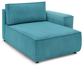 Modulo divano in velluto a coste blu, angolo destro Nihad modular - Bobochic Paris