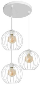 Lampadario su corda  MERCURE 3xE27/15W/230V bianco