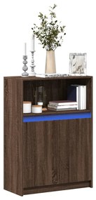 Credenza con led rovere marrone 72x34x100 cm legno multistrato