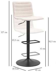 Sgabello da bar bianco e nero con altezza regolabile (altezza seduta 61 cm) Malia - Mauro Ferretti