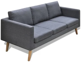Divano A 3 Posti İn Tessuto Grigio Scuro /