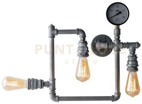 Plafoniera amarcord zincata 3 luci attacco e27 48x9,5x44cm