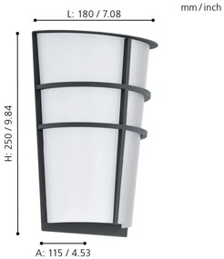 Eglo 94138 - Illuminazione LED da esterno BREGANZO 2xLED/2,5W/230V IP44