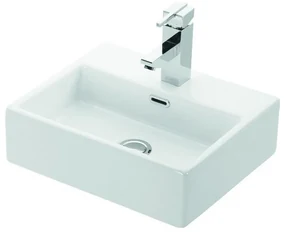 Kamalu - Lavandino bagno piccolo in ceramica bianca istallazione a muro | Litos-DF45