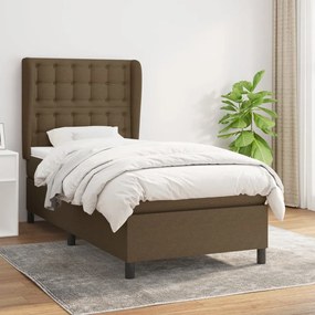 Giroletto A Molle Con Materasso Marrone Scuro 100x200cm Tessuto /
