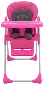 Seggiolone Pappa per Bambini Rosa e Grigio