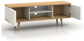 Tavolo TV bianco in rovere 140x52 cm Alana - Støraa