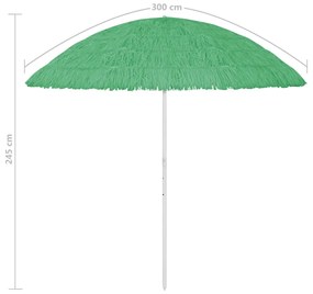 Ombrellone da Spiaggia Hawaii Verde 300 cm