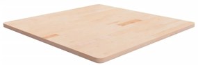 Piano Tavolo Quadrato 90x90x2,5 Cm Massello Rovere Non Trattato /