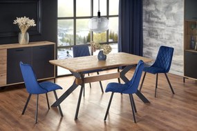 Bacardi L160-220 cm + 4 sedie K450 velluto blu navy