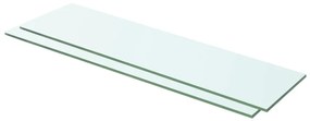 Mensole in vetro trasparente 2 pz 60x12 cm