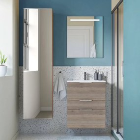 Mobile sottolavabo e lavabo Neo per vasca centrale rovere grigio L 60 x H 84 x P 48 cm 3 cassetti