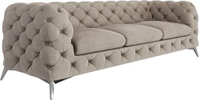 Divano greige con rivestimento in velluto 243 cm Chelsea – Ropez