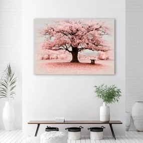 Quadro su tela, Natura di astrazione dell'albero rosa  Dimensioni 120x80