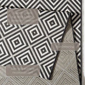 Tappeto da esterno bianco e nero , 80 x 200 cm Karo - NORTHRUGS