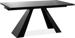 Tavolo allungabile Salvadore nero opaco - L120-180 x l80 cm
