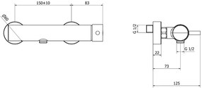 Miscelatore doccia esterno con doccetta cromo 73202 Jabil