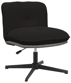 Sedia Da Ufficio Girevole İn Tessuto Riccio Nero Effetto Lana /