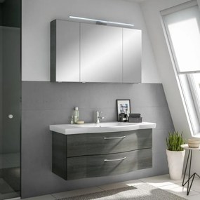 Mobile da bagno sospeso sotto lavabo L 115 x H 49 x P 48.1 cm grigio grafite, 2 cassetti PELIPAL Solitaire