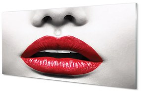 Pannello paraschizzi Labbra rosse del naso della donna 100x50 cm
