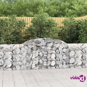vidaXL Cesti Gabbioni ad Arco 2 pz 300x30x80/100 cm Ferro Zincato