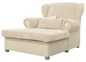 Chaise longue beige con rivestimento in velluto a coste Lord – Ropez