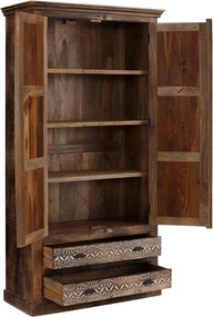 Armadio marrone in legno di mango 190x45 cm Maneesh - Støraa