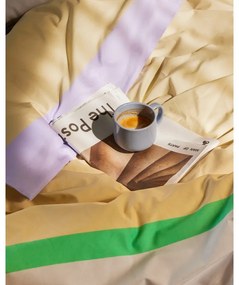 Biancheria da letto singolo bianca e beige in cotone 140x200 cm Block - Hübsch