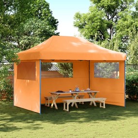 Tendone Per Feste Pieghevole Pop-up Con 3 Pareti Arancione /