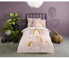 Biancheria da letto in cotone per bambini Unicorno, 140 x 220 cm - Good Morning