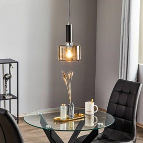 Jupiter Lampada a sospensione Viva, fumo/nero/cromo, a 1 luce