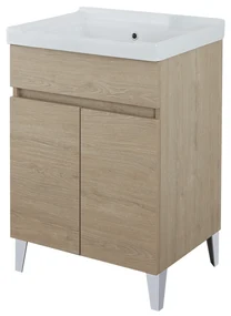 Lavatoio a Terra 60x46,8 Due Ante Con Vasca Feridras "Alba" Rovere Dolomite
