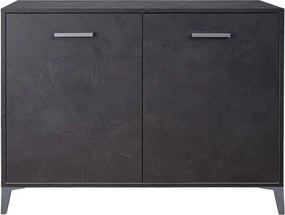 Madia in Legno 2 Ante 110x45 cm Drexa Antracite Spatolato