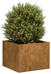Fioriera Arrugginita 40x40x30 Cm İn Acciaio Corten /