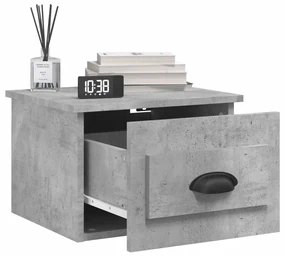 Comodini a parete 2 pz grigio cemento 41,5x36x28 cm