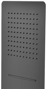 Soffione doccia a sbalzo slim 25x52 cm nero opaco in acciaio inox con cascata