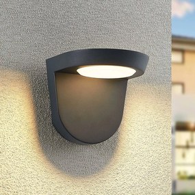 Lindby Carmelo Applique da esterni LED, grigio scuro