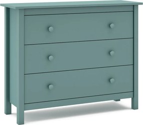 Cassettiera bassa per bambini in legno di pino color petrolio 100x80 cm Max - Marckeric