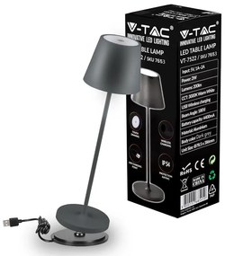 Lampada LED da Tavolo 2W Colore Bianco in Alluminio con caricatore Wireless e Touch Dimmerabile 3000K IP54 SKU-7651