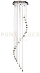 Corridoio 5lt multi-drop pendant - metallo cromato e cristallo tras...