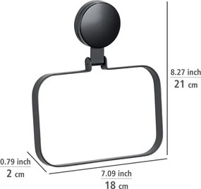 Porta asciugamani a parete Static-Loc® Plus nero Pavia - Wenko