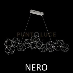 Lampada a sospensione lineare lucciola 14 cromato nero  led 3000k 6...