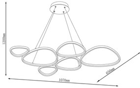 Lampadario LED sospeso su cavo PETRA LED/58W/230V 4000K nero