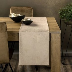 Tovaglia centrale in velluto con stampa lucida beige Larghezza: 35 cm | Lunghezza: 140 cm