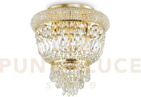 Dubai lampadario da soffitto ottone con cristalli molati 3 luci att...